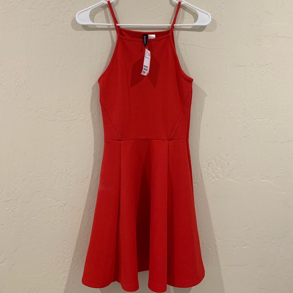 H&M formal red halter dress